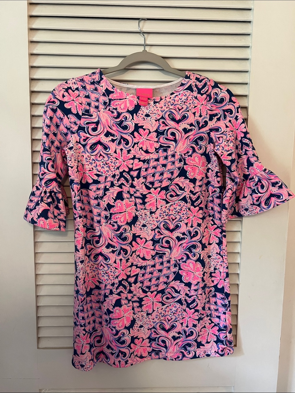 Kids Lily Pulitzer Pink & Navy Floral Shift Dress